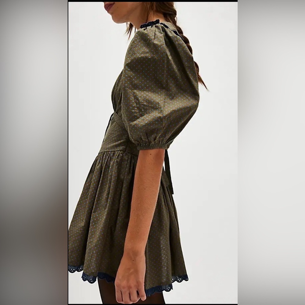 FREE PEOPLE Need To Know Mini Dress Army Combo size 2 - Picture 4 of 8
